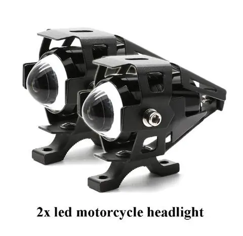 Led moto rcycle фара противотуманная точечная фара для скутера moto rbike moto rcycle передние фары лампы мопед 2 шт. мини U5 12 В мото свет - Цвет: 2pcs U5
