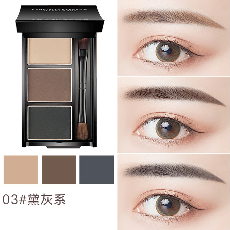 Brow powder natural powder waterproof eyebrow enhancer eyebrow brush lasting makeup eyebrow enhancer 3 colors Brow powder natural powder waterproof eyebrow enhancer eyebrow brush lasting makeup eyebrow enhancer 3 colors