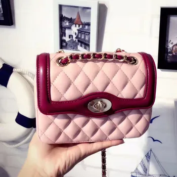 

Women's Summer New Fashion Mini PU Diamond lattice Elegant Mixed Colors Chain Strap Flap Shoulder Bag Crossbody Office Daily