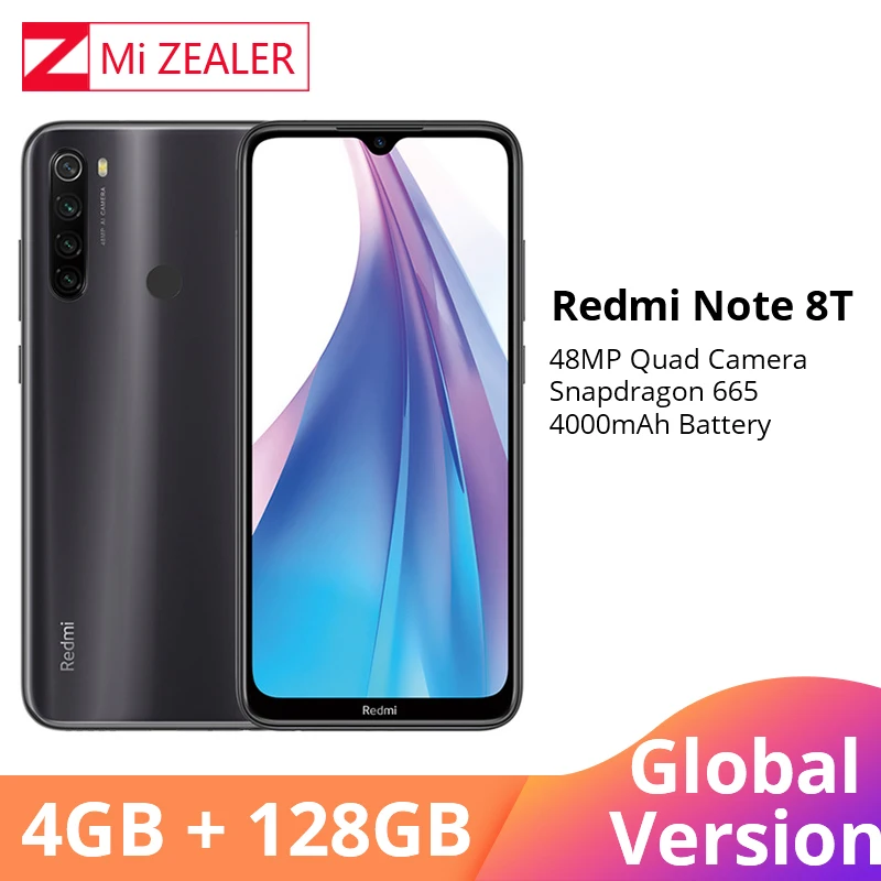Глобальная версия Xiaomi Redmi Note 8 8T NFC 4 Гб ОЗУ 128 ПЗУ восьмиядерный смартфон Snapdragon 665 48MP
