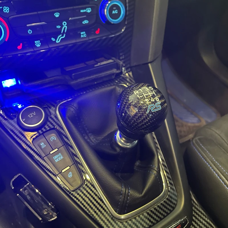 Carbon Fiber Gear Shift Knob For Ford Focus ST/RS & Fiesta ST - 6-Speed Manual, Anti-Slip Design