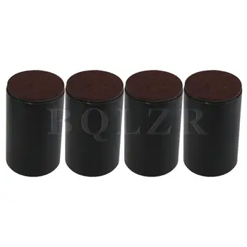 

BQLZR 4 x Carbon Steel Black Furniture Legs Feet Bed Lifter w/Felt Pad 6x10cm