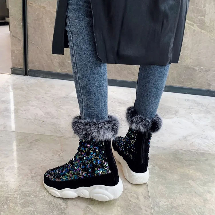 

Big Size 9 10 11-15 boots women shoes ankle boots for women ladies boots shoes woman winter Solid color round head sleeve