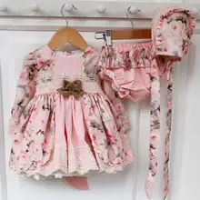 Одежда для маленьких девочек; испанское ретро платье принцессы в стиле Лолиты; кружевное платье с вышивкой и принтом для девочек; платье для дня рождения; vestidos; Y2596