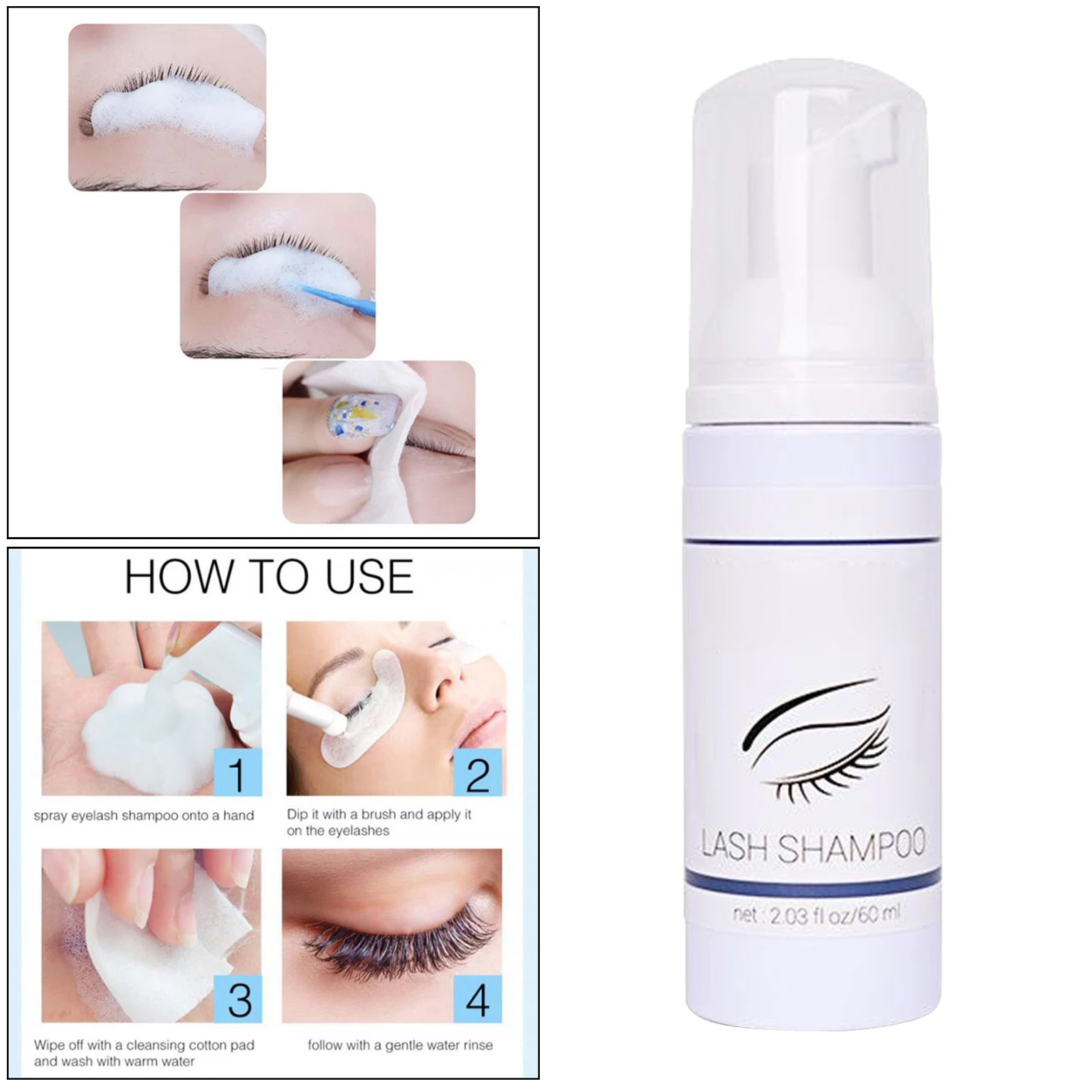 Eyelash Extension Shampoo Foam Mascara Cleanser Shampoo Lash Shampoo Cleaner Nourishing Formula