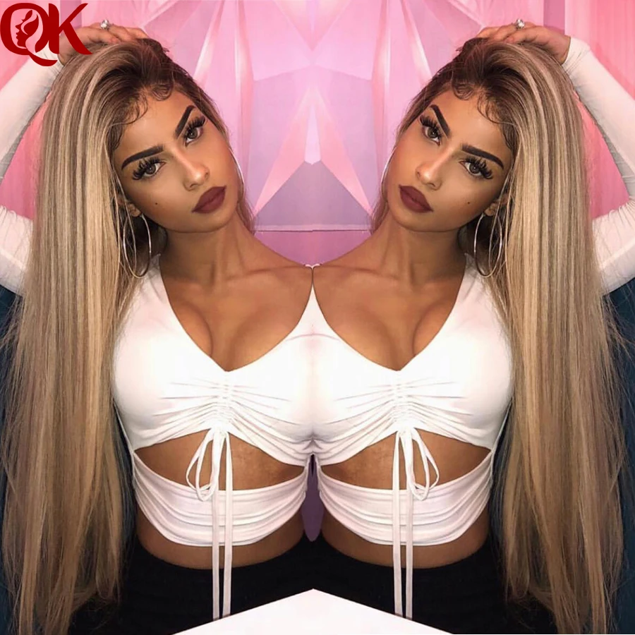 Парик QueenKing на передней сетке с эффектом омбре плотность 180% парики Lemi цвета