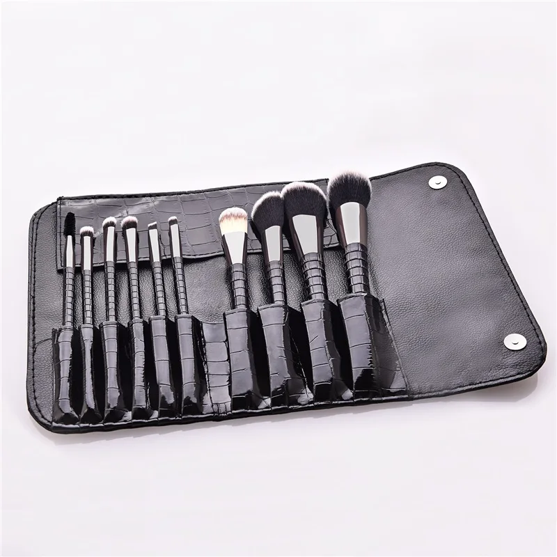 

ENNKE Eyelash Micro Brushes 10 Pcs With Case Soft Hair Black/White Wood Handle Brush Eye Shadow Highlighter Foundation Tool