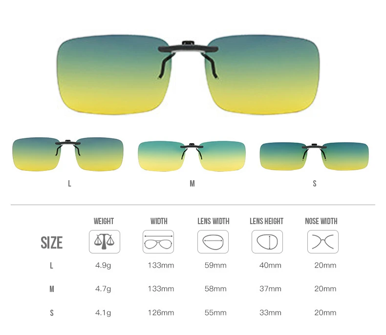 1 шт. унисекс очки для рыбалки клип на Стиль Солнцезащитные очки UV400 поляризованные очки для рыбалки день/очки ночного видения