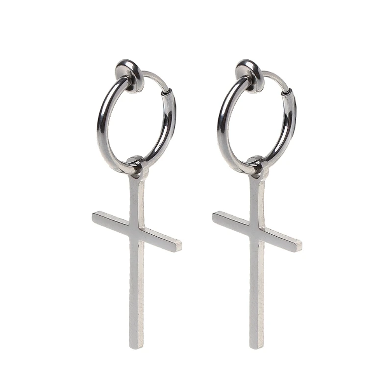 

Kpop Bangtan Boys Korean Titanium Cross Tassel Long Drop Earrings Jewelry Unisex