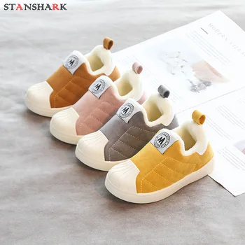 

2019 New Winter Girls Boys Snow Boots Non-slip Comfort Kids Cotton Shoes Toddler Infant Boots Warm Plush Outdoor Baby Boots