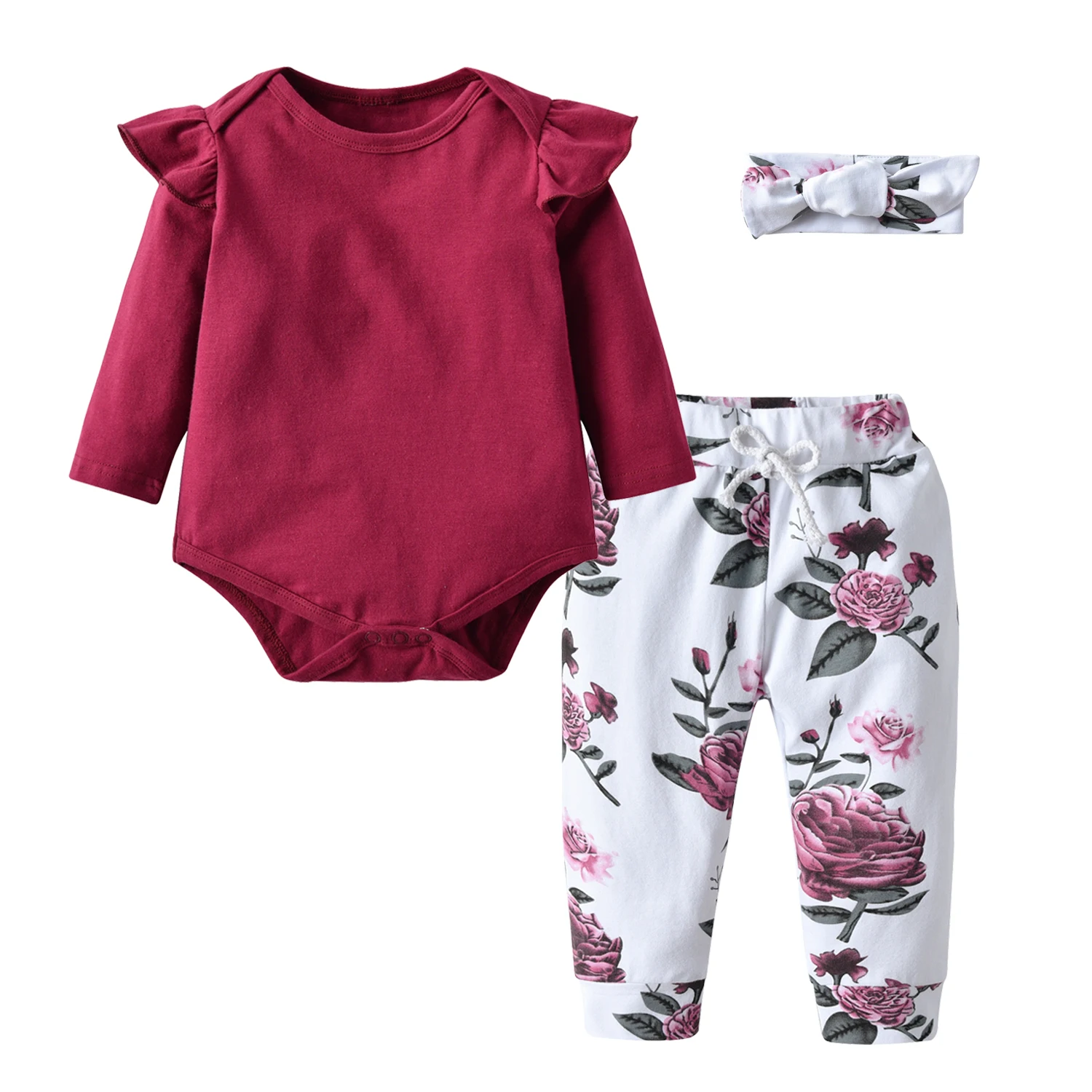 Vintage Newborn Baby Girl Clothes Set New Infant Suit Toddler Baby Fall