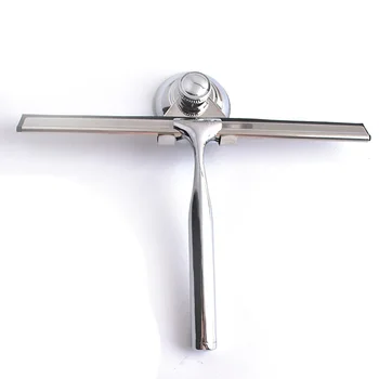 

Rustproof Window Wiper T-shape Wall Mount Rubber Sheet Bathroom Mirror Glass Nail-free Shower Squeegee Cleaning Stainless Steel