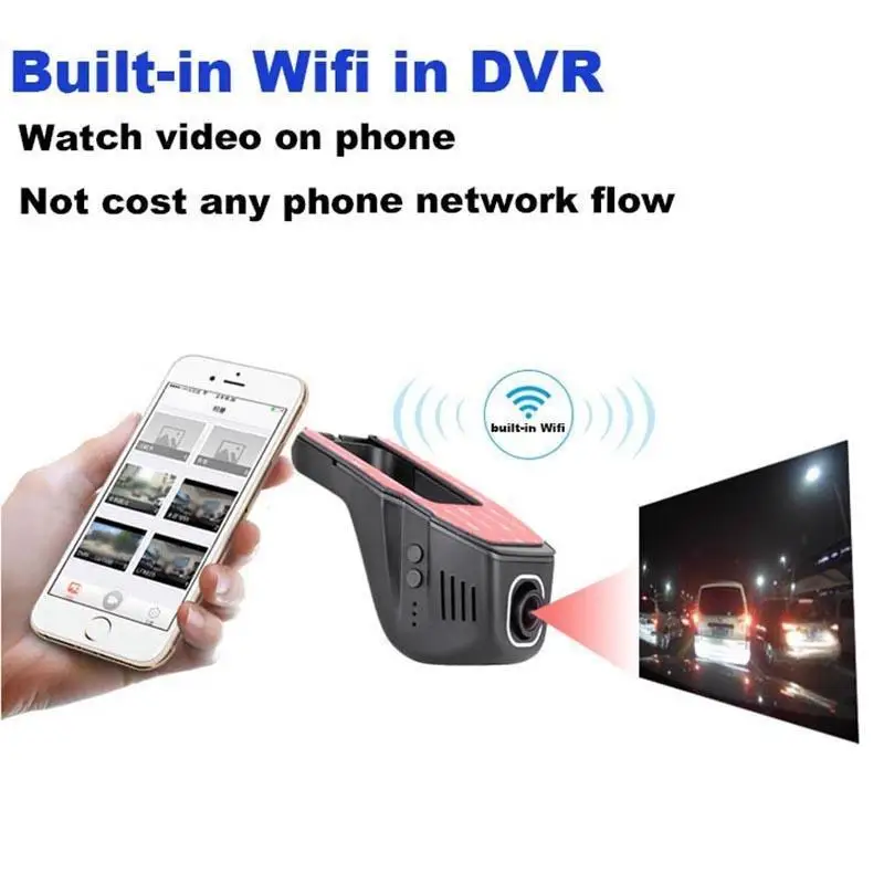 Wifi Скрытый цифровой видеорегистратор для автомобиля камера 1080P видеорегистратор камера ночного видения Поддержка управления приложением wifi dvr 170 градусов широкий угол