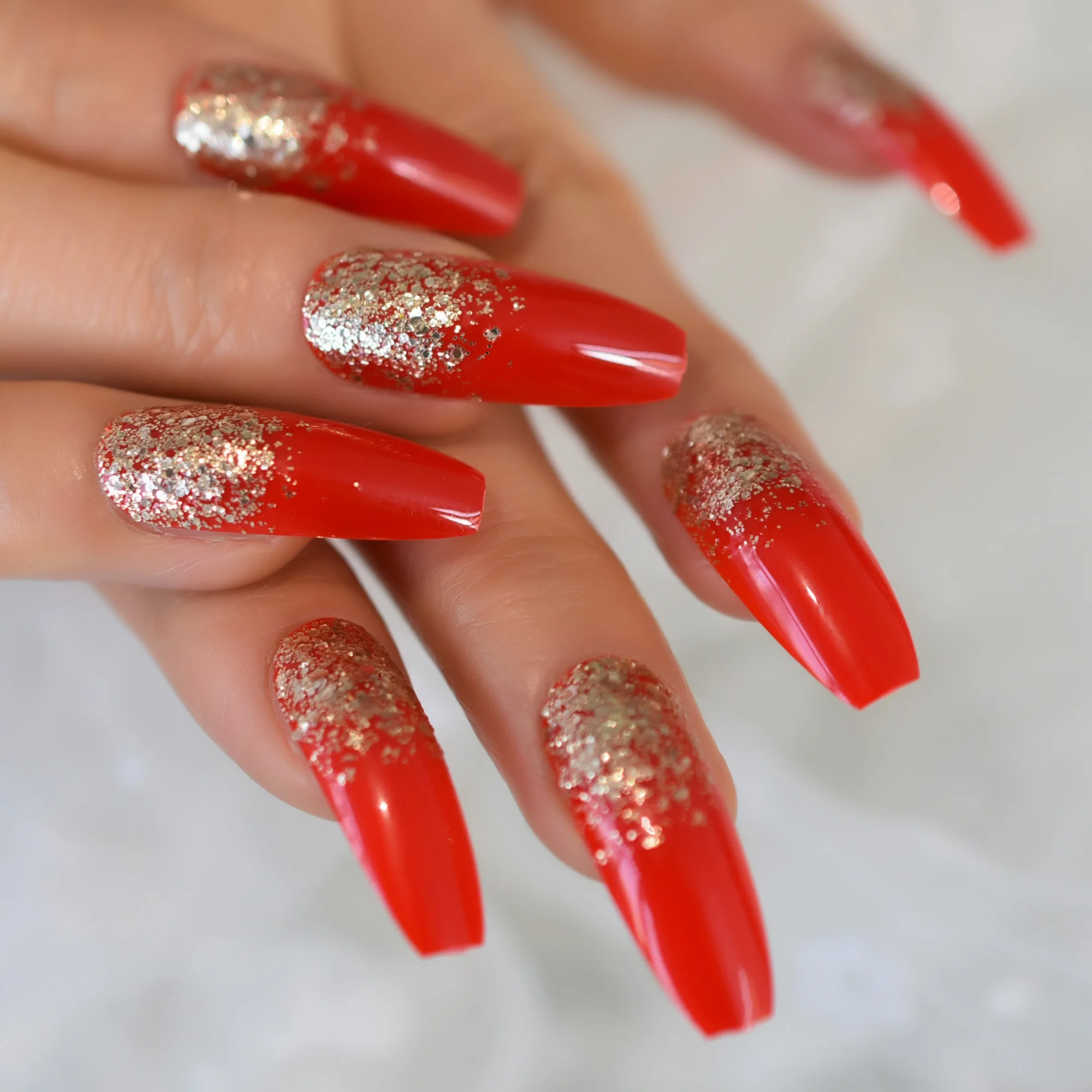 Detachable Fake Nails China Red Extra Long Coffin Press On Nail Art Gold Glitter Decoration Noble Nail Artificial Tips Aliexpress Beauty Health Detachable Fake Nails China Red Extra Long Coffin Press On Nail Art Gold Glitter Decoration Noble Nail Artificial Tips Aliexpress Beauty Health