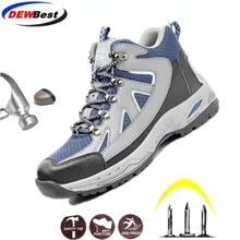 Мужская Рабочая защитная обувь со стальным носком, легкие дышащие анти-разбивающиеся анти-проколы, антистатические защитные ботинки