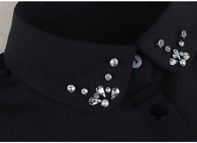 Linbaiway женская шифоновая рубашка с ложным воротником однотонная белая черная