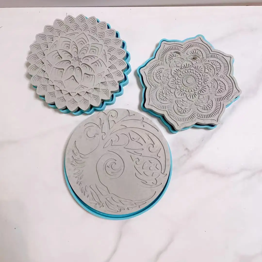 Candle Making Round Coaster Silicone Molds Concrete Plaster Molds