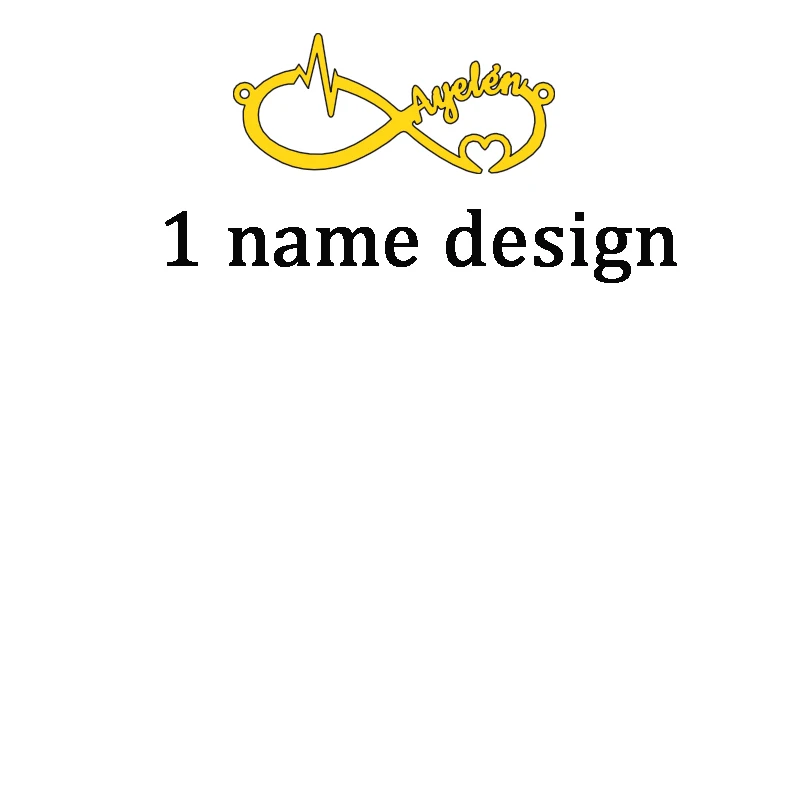 1 name style 1 Atoztide, новинка, нержавеющая сталь, персонализированное имя пары на заказ, ожерелье, золотое колье, ожерелье, бесконечность, кулон, именная табличка, подарок - Окраска металла: 1 name style 1