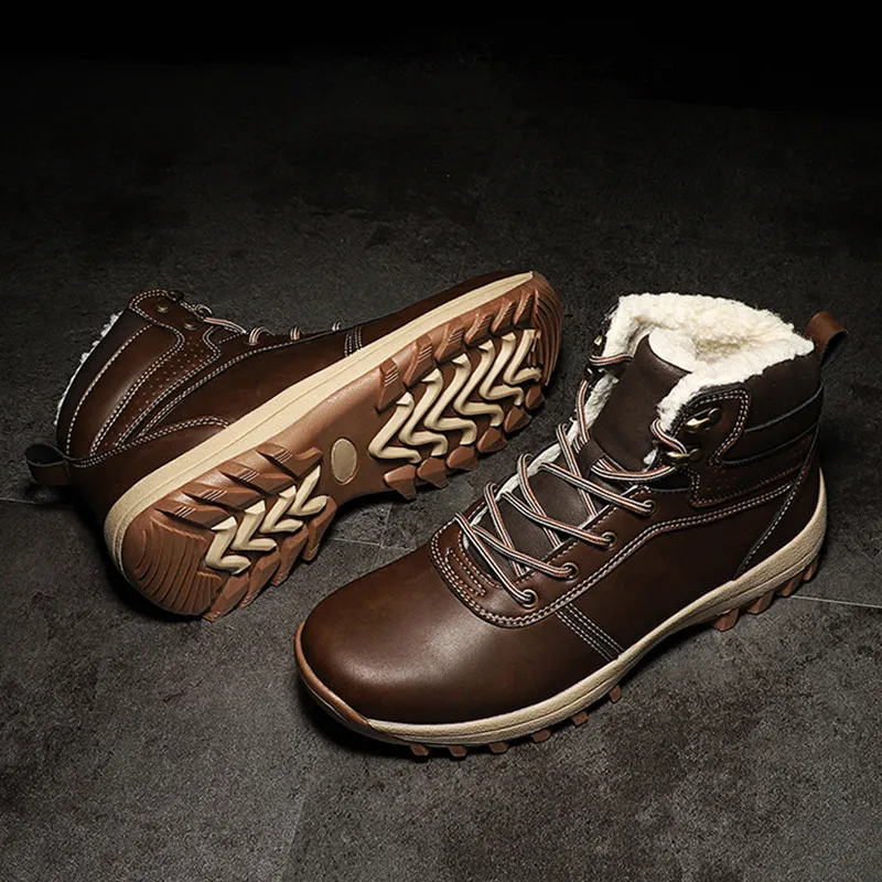 39-48 зимние ботинки мужские Нескользящие теплые удобные зимние ботинки для мужчин#858