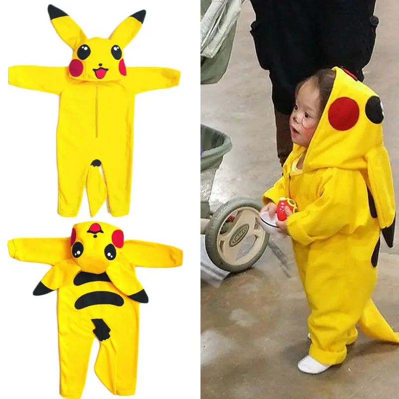Toddler Infant Baby Boy Girl Pikachu Outfit Jumpsuit Rompers Playsuit Autumn Warm Fashion Cute Cartoon Soft Baby Unisex Rompers Rompers Aliexpress