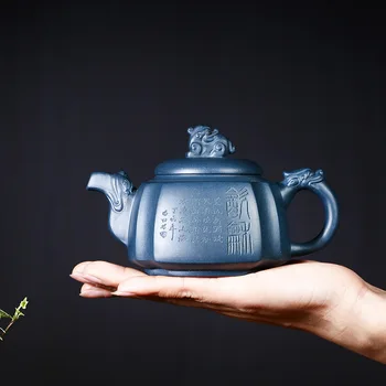 

Yixing Purple clay Teapot Genuine Full Manual Green Mud Quartet Kungfu Tea Pot