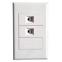 Настенная пластина с 2 портами RJ11 PSTN настенное крепление Лицевая панель телефон Keystone для кабельной системы услуги интегрированная проводка Работает