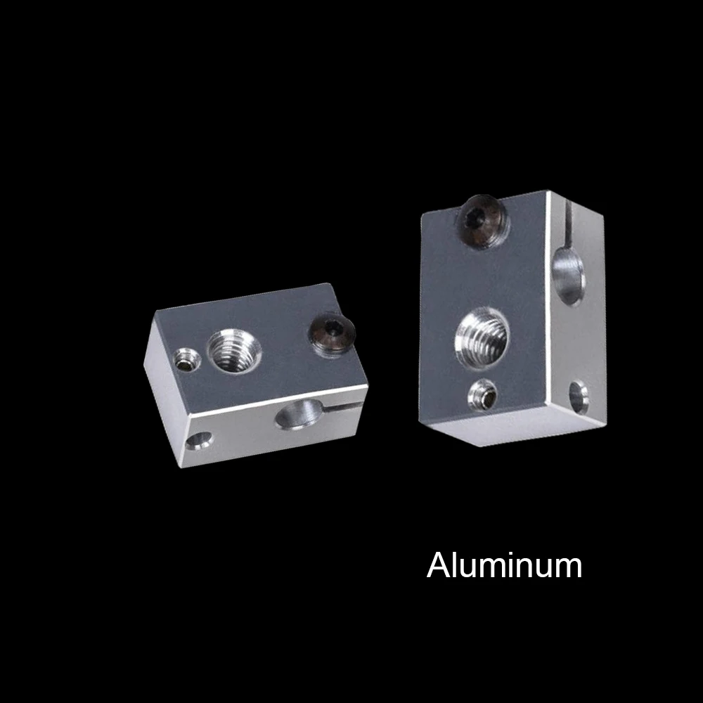V6 нагреватель Блок покрытием медь, латунь, алюминий Высокое качество для E3d V6 Hotend 3d принтер запчасти BMG экструдер Titan - Цвет: Aluminum
