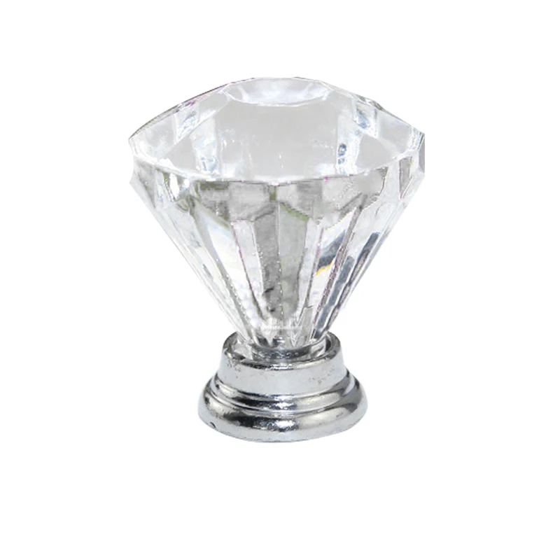 

6/12/20pcs Clear Crystal Diamond Glass Door Knobs Cupboard Drawer Handle Cabinet Knob