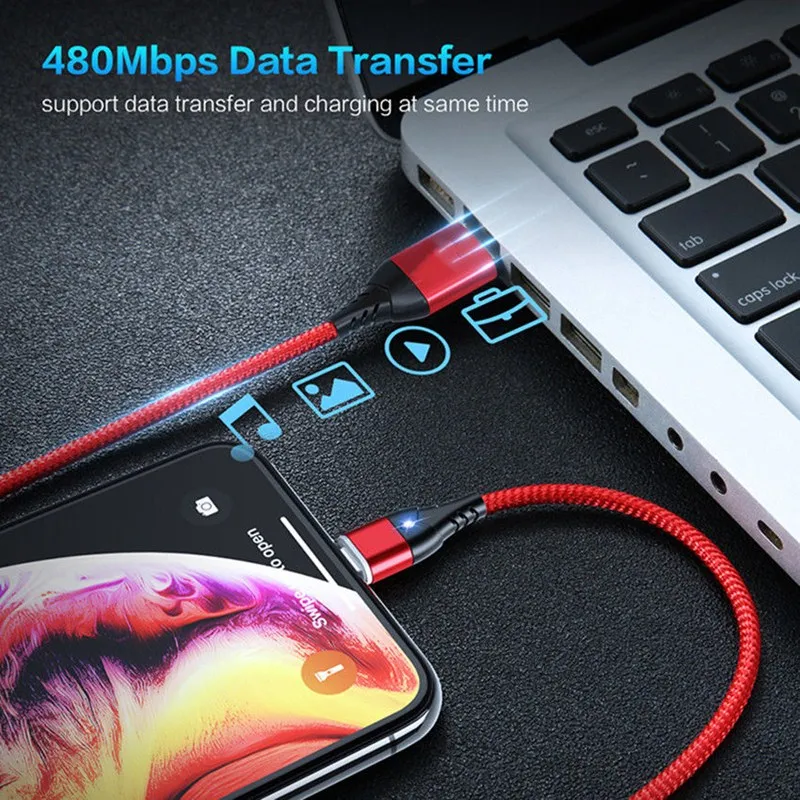 Магнитный кабель для быстрой зарядки, 3 А, usb type C, зарядное устройство, кабель для синхронизации данных для samsung Galaxy S8 S9 S10+ Plus A90 A 80 Note J3 J4 J7