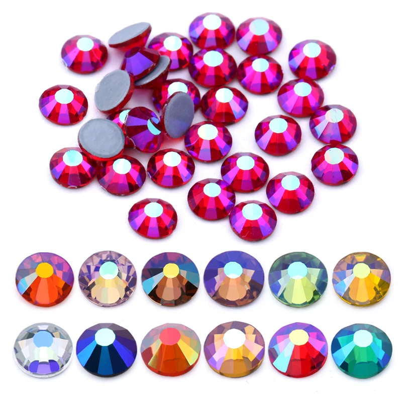 SS6-SS30 Multi-color Crystal AB Hot Fix Rhinestone Crystal Super Glitter Strass Iron On Rhinestones - 33009745649