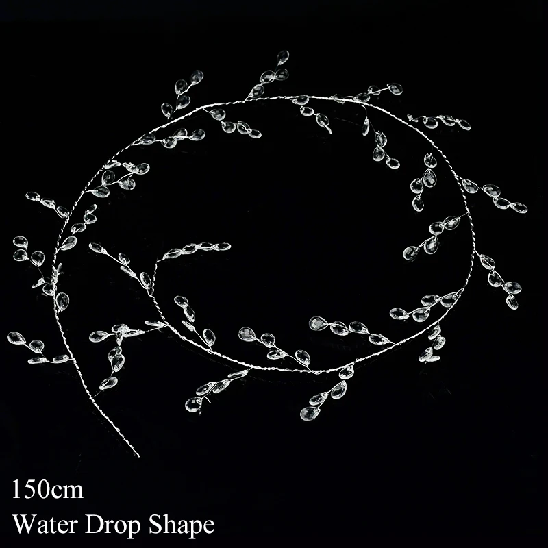 100/120/150cm Acrylic Crystal Bead Curtain Clear Water Drop Diamond Shape Branch String Garland For Wedding Party Decor Supplies