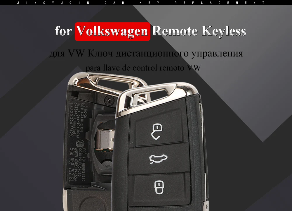 Keyforkess originale 5C 5C Chip Flip Remote Keyless vai per VW whoron T-ROC Tiguan chiave dell'automobile Fob 5G6 959 752 BL parte originale - Hc604bc2baf9c477ab0fd9670af3c1997N