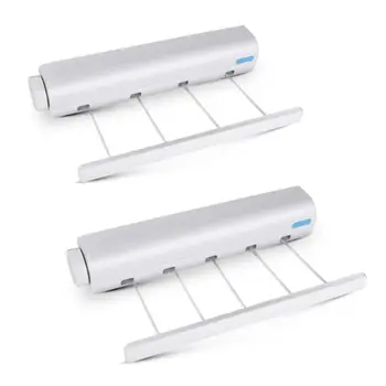 

Wall Mounted 4/5 Clothes Line Retractable Laundry Hanger Clothes Drying Rack