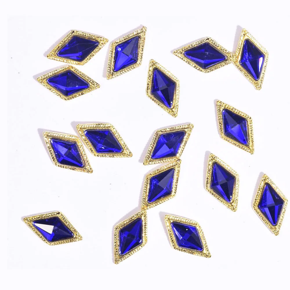color1-10pcs 10* ромбовидные амулеты ювелирные изделия AB алмазные маникюрные камни кристалл дизайн ногтей плоские с обратной стороны 12 мм кристаллы для ногтей RhinestonesJR1-15 для ногтей - Цвет: color1-10pcs
