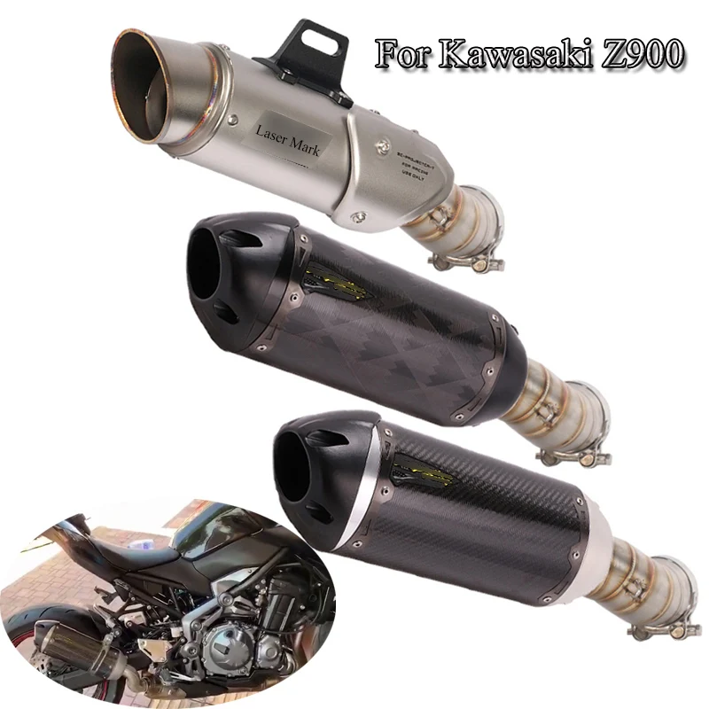 

Z900 Motorcycle Full Exhaust System Pipe Mid Link Connect Pipe & Exhaust Muffler Tip For Kawasaki Z900 Ninja 900 Slip On Modify