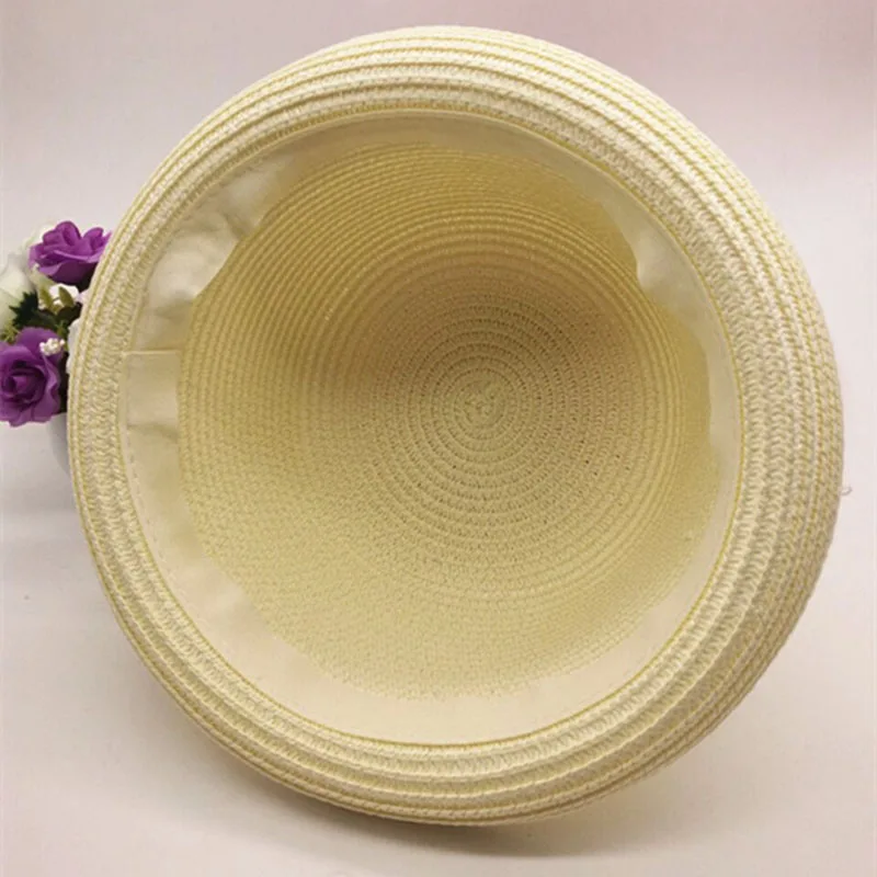 Sun Hat for Parent-child Adult/Child Straw Knit Woven Curled Dome Men Women Summer Beach Travel Sunscreen Bowler Hat U29 sun hat sun protection hat