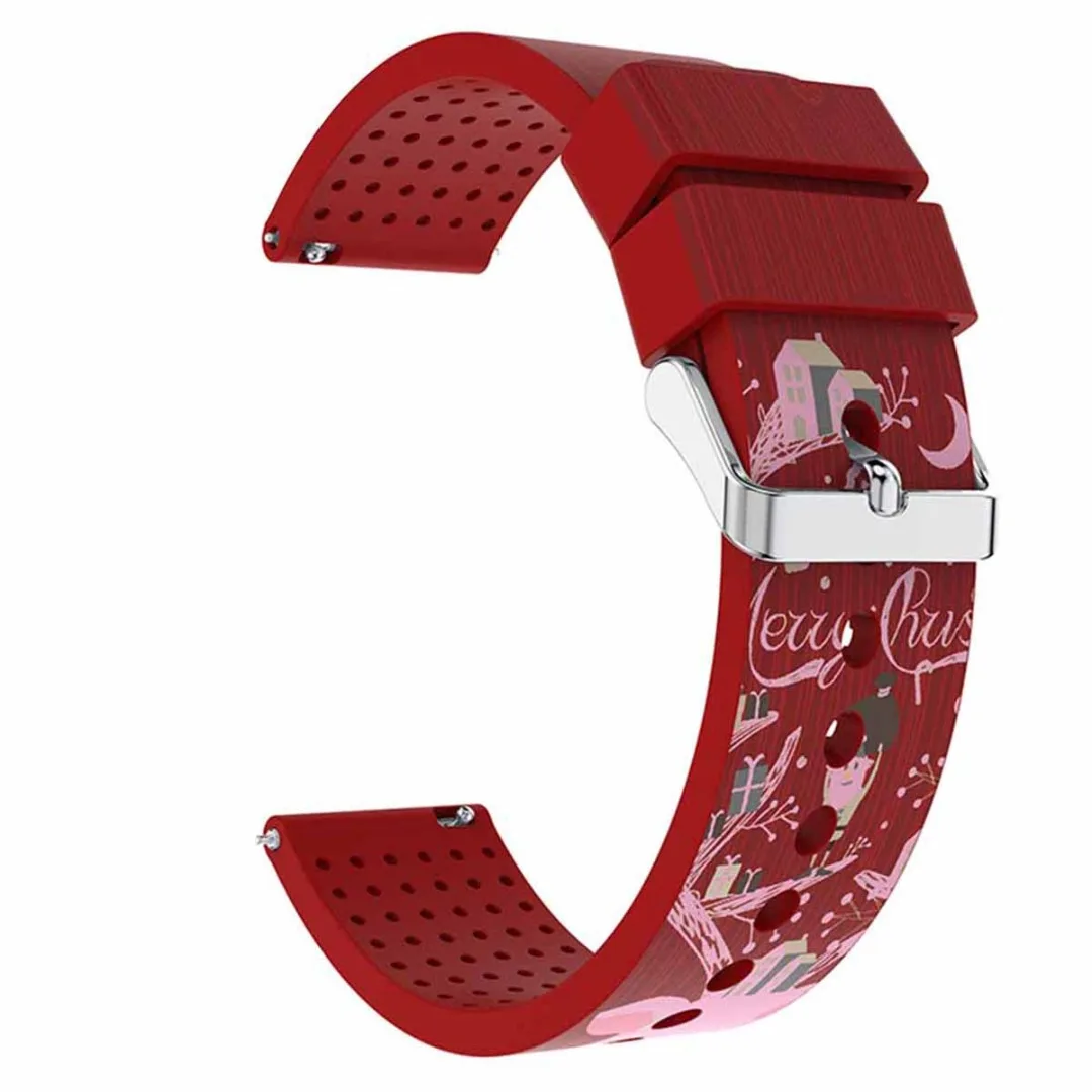 

1PC Santa Claus Silicone Sport Bracelet For Samsung Gear S3 Trendy Cartoon Antler Red Watch Strap Replacement Wristband Unisex