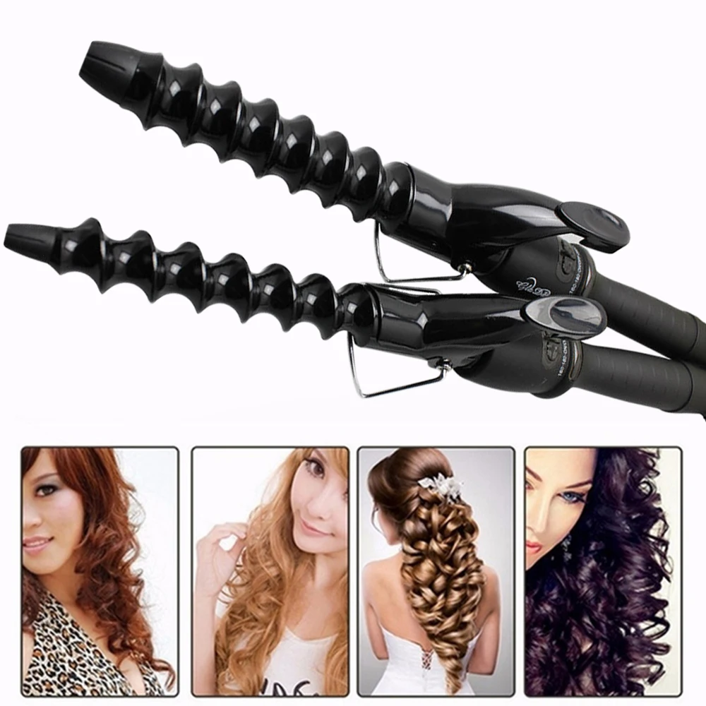 

Professional Hair Curler Irons Spiral Heated Electric Ceramic Wand Curling Magic Air Waves Iron Corrugation For Hair Styler Tool