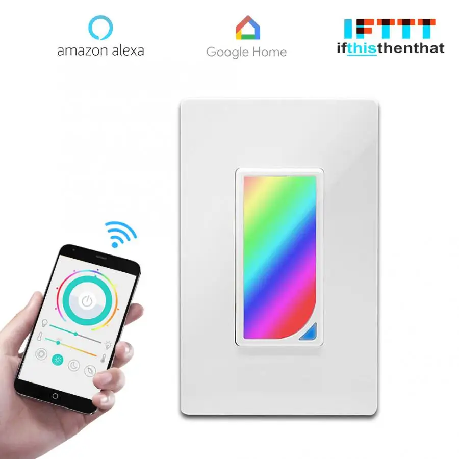 Умный Wi-Fi светильник, ночной RGB диммер для Alexa для Google home для IFTTT US 100-240 В