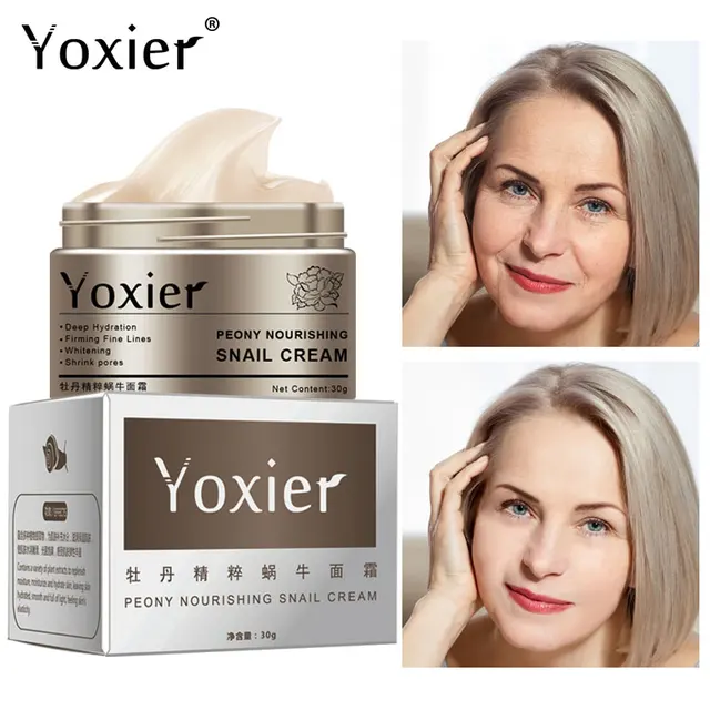 15745-de0392.jpg Yoxier – crème pour le visage à base de collagène et d'escargot, sérum Anti-âge, élimine les poches sous les yeux, Lifting, raffermit les ridules, ensemble de soins pour la peau