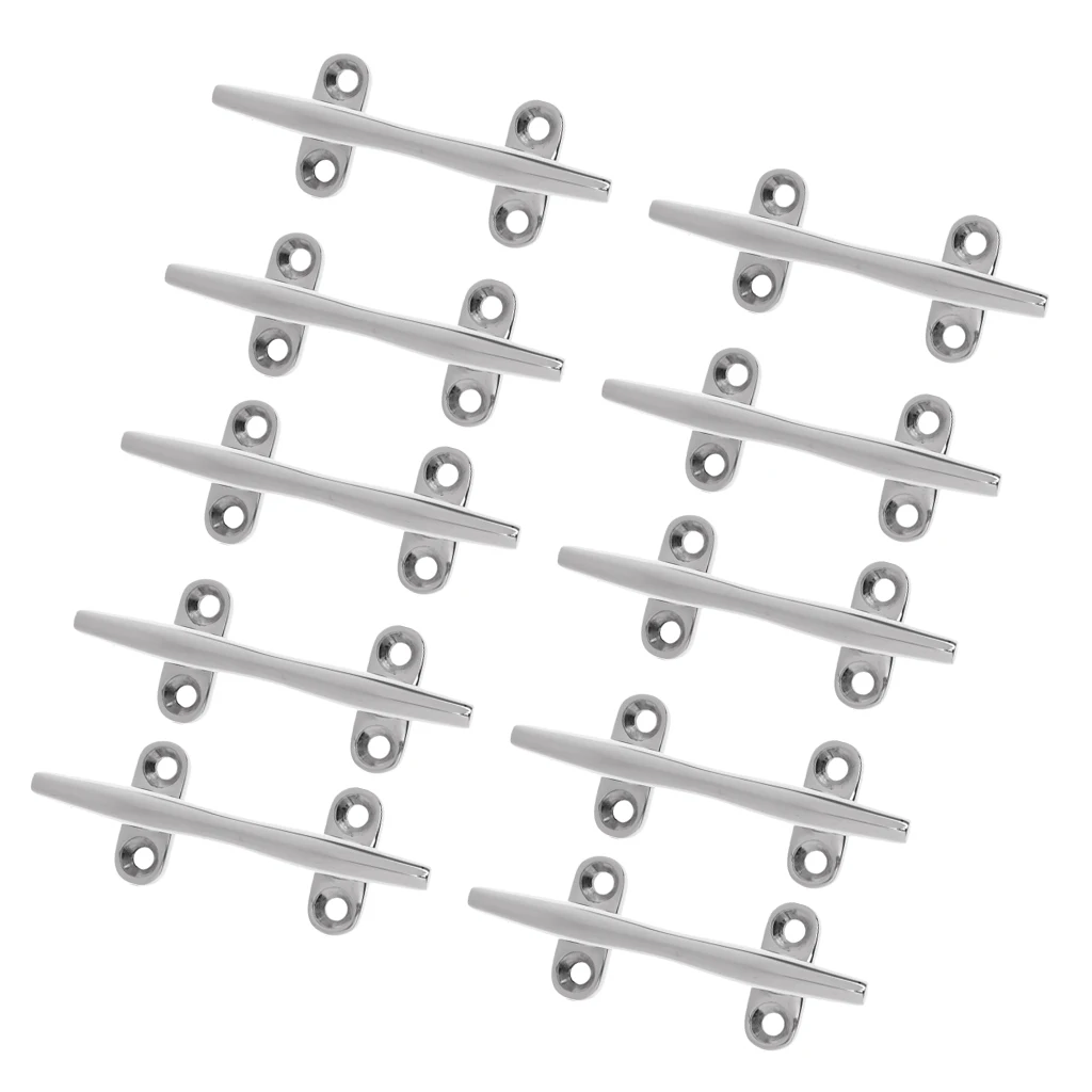 10x10cm Boat Dock Rope Line Cleat Marine Stainless Steel Mooring Deck Cleat