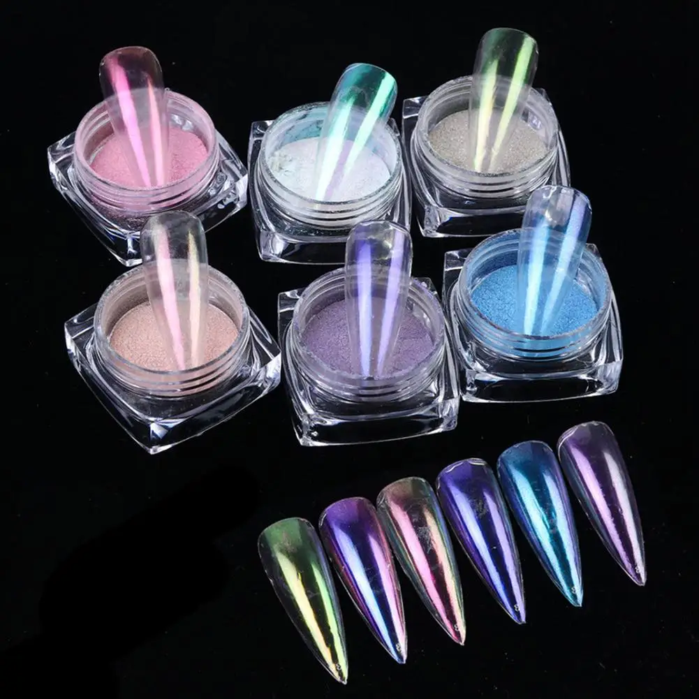 

12 color Ice Transparent Fashion Mirror Powder Nail Chrome UV Gel Pigment Magic Dust Powder Laser Nail Art Decorations
