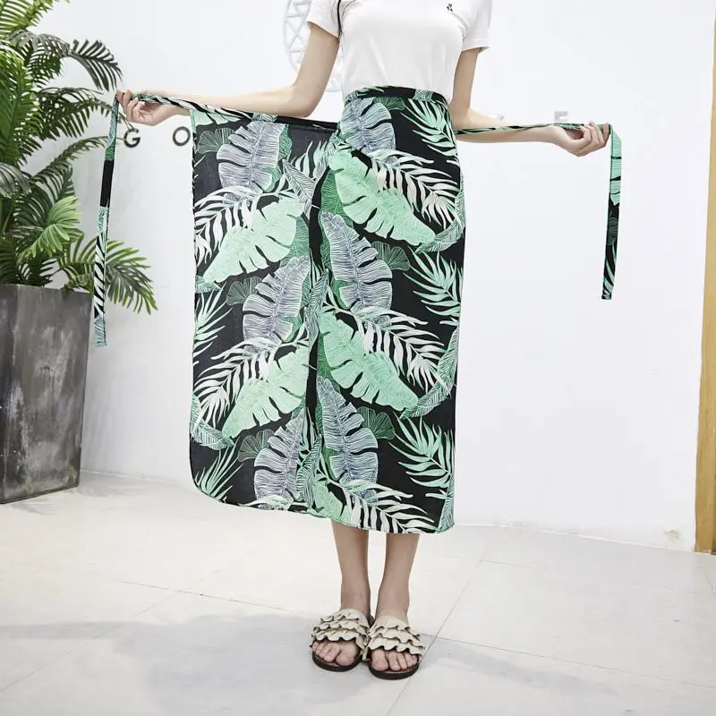 Boho юбки женские длинные юбки сексуальные асимметричные разрезные концы печати высокой талией песчаный пляж юбка Falda De Плайя одежда Новинка