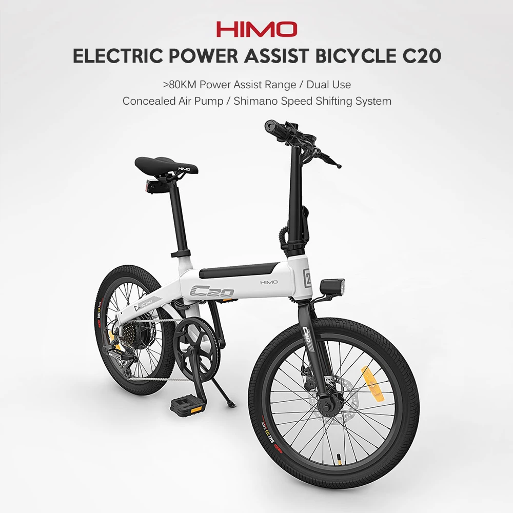 

10Ah Electric Bike HIMO C20 20 Inch Folding E-Bike 80 KM Range Power Assist Bicycle Moped Electric Moped For Outdoor Cycling