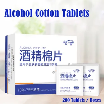 

200 Pcs 75% Alcohol Wet Wipe Disposable Disinfection Prep Swap Pad Antiseptic Skin Cleaning Care Eyewear Wipe Clean sterilizer