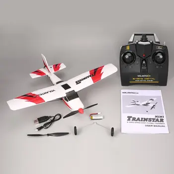 

VOLANTEX V761-1 2.4Ghz 3CH Mini Trainstar 6-Axis Remote Control RC Airplane Fixed Wing Drone Plane RTF for Kids Gift Present