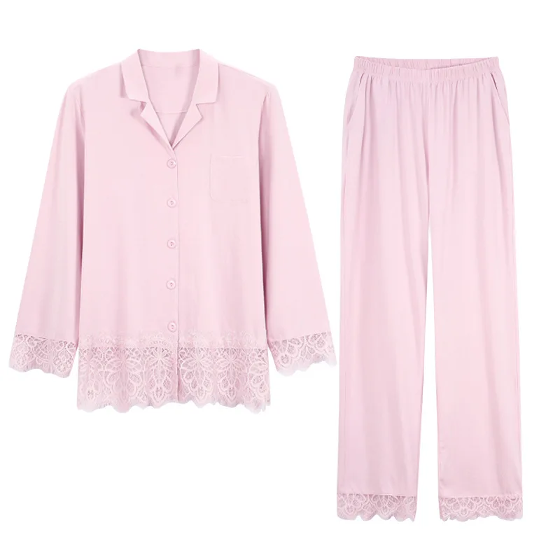 

Women Spring and Summer Modal Long-Sleeved Cardigan Shirts Tops Large Size Suit for Home Women Home Sleepwear Female