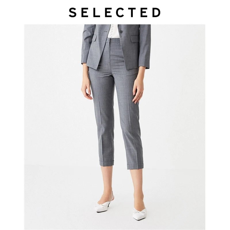 SELECTED Women's Woolen Tapered Commuter Wool Crop Suit Pants S|419318510 SELECTED Women's Woolen Tapered Commuter Wool Crop Suit Pants S|419318510
