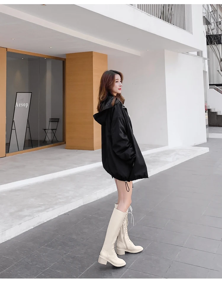 high knee boots Winter Warm white Boots Women Low Heels Ladies Long Boots rain boots women Soft Leather Boots Women YMA980