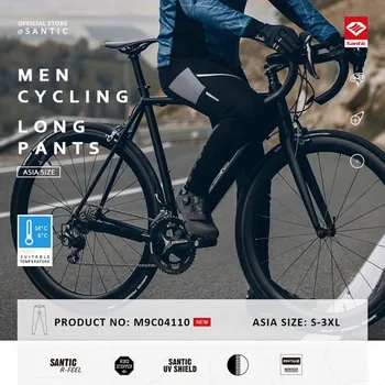 

Santic New Bicycle Pants Warm Windproof Bicycle Sports Trousers Reflective Comfortable Winter MTB Long Pants Men Asian Size